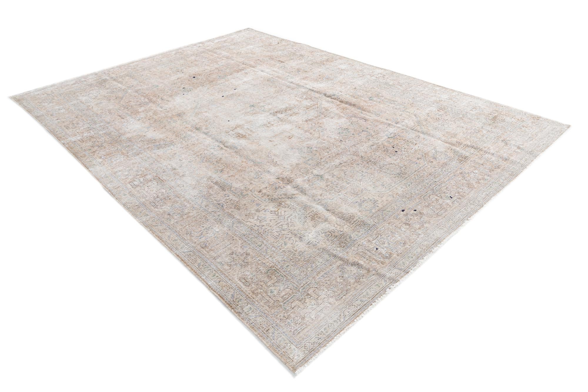 9' 4 x 12' 10 Hand Knotted Ultra Vintage Persian Wool Rug