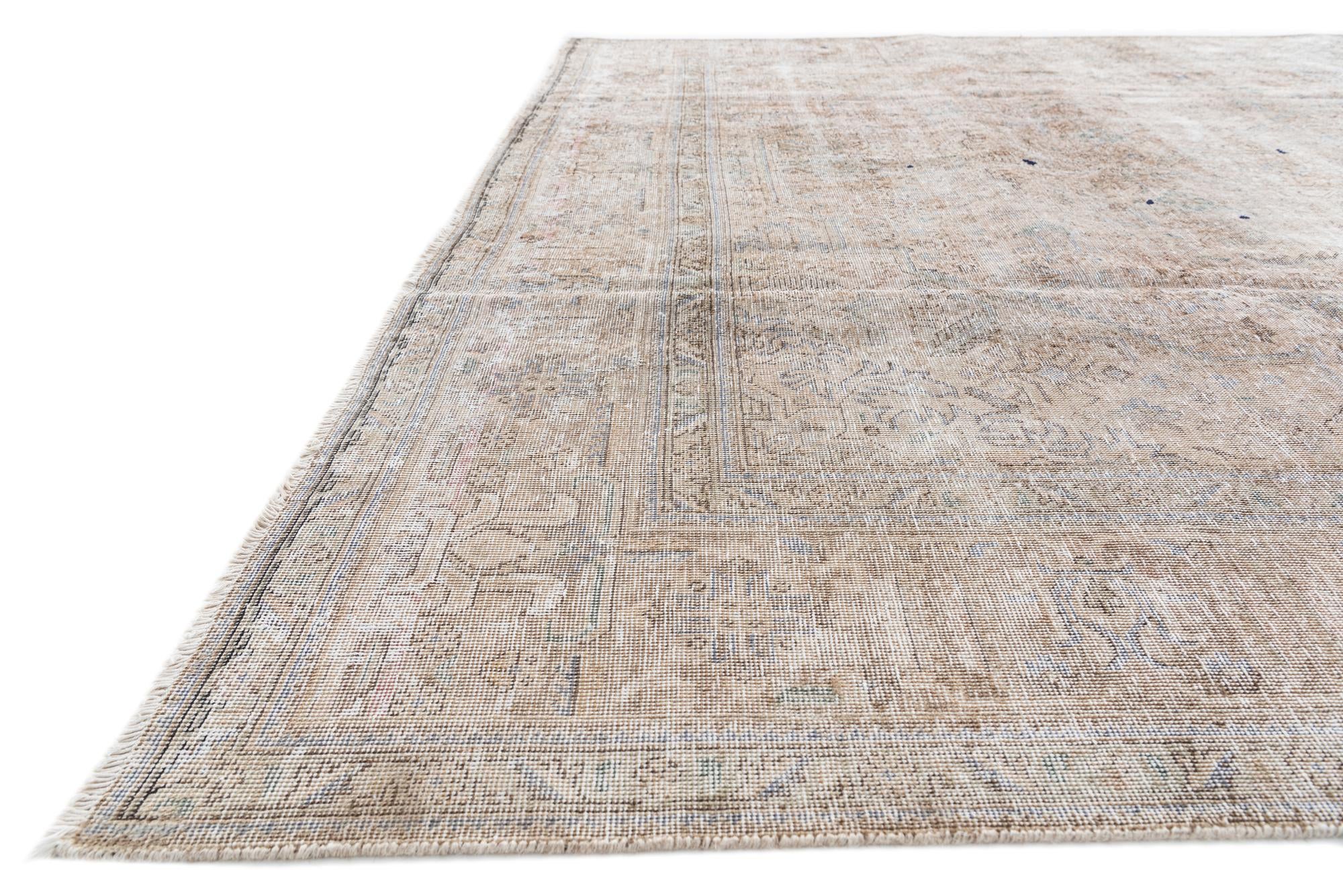 9' 4 x 12' 10 Hand Knotted Ultra Vintage Persian Wool Rug