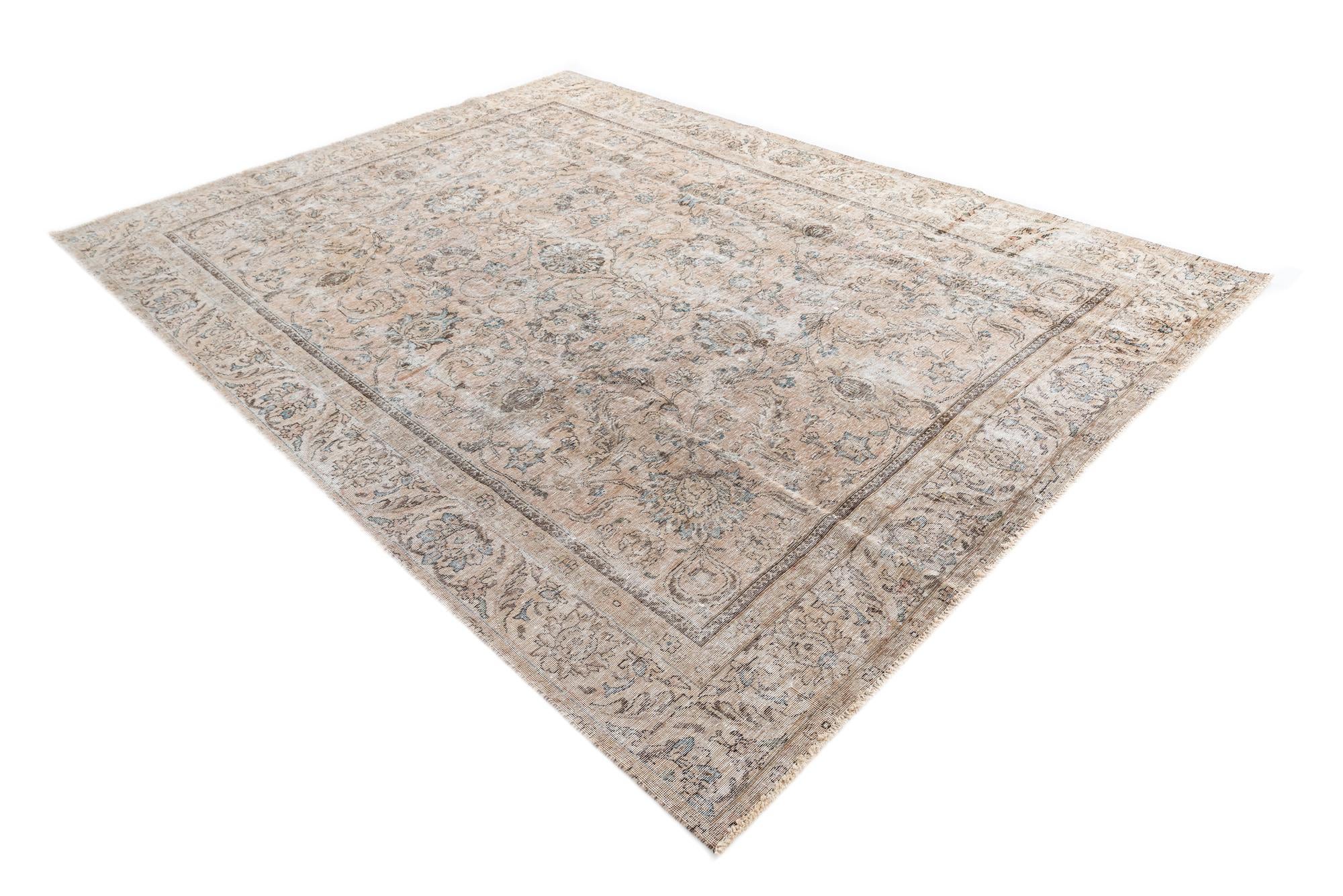 8' 10 x 12' 4 Hand Knotted Ultra Vintage Persian Wool Rug