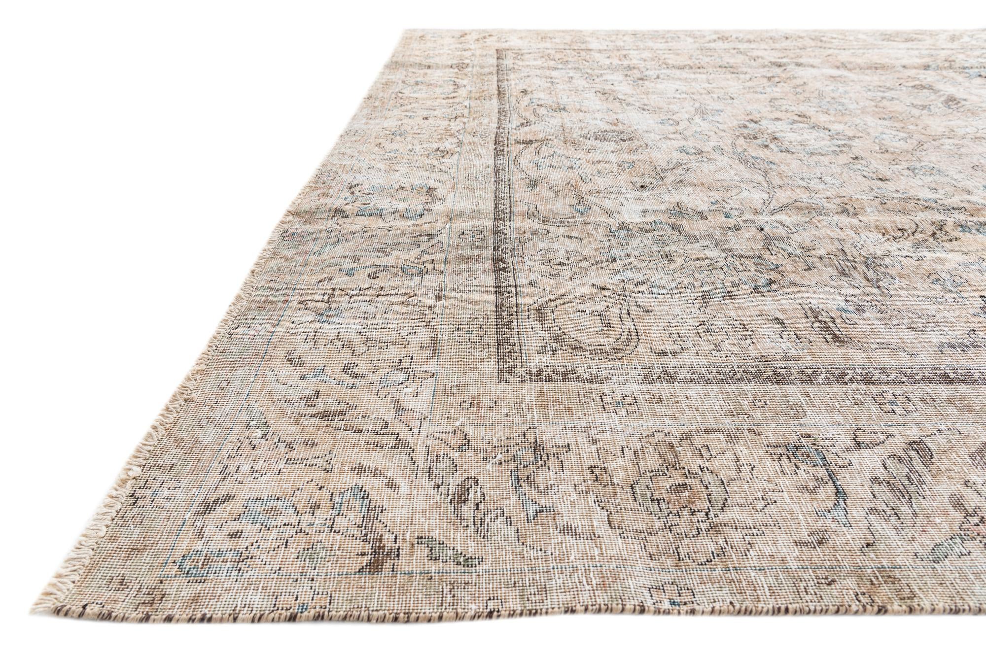 8' 10 x 12' 4 Hand Knotted Ultra Vintage Persian Wool Rug