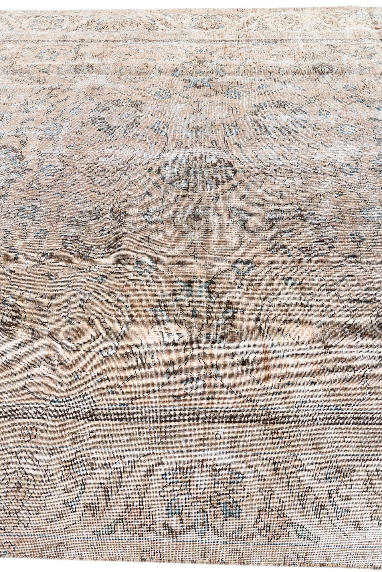8' 10 x 12' 4 Hand Knotted Ultra Vintage Persian Wool Rug
