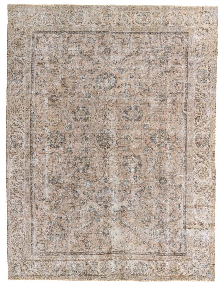 Detail image of 8' 10 x 12' 4 Hand Knotted Ultra Vintage Persian Wool Rug