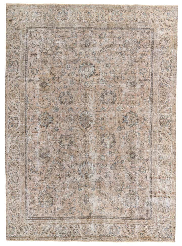 8' 10 x 12' 4 Hand Knotted Ultra Vintage Persian Wool Rug