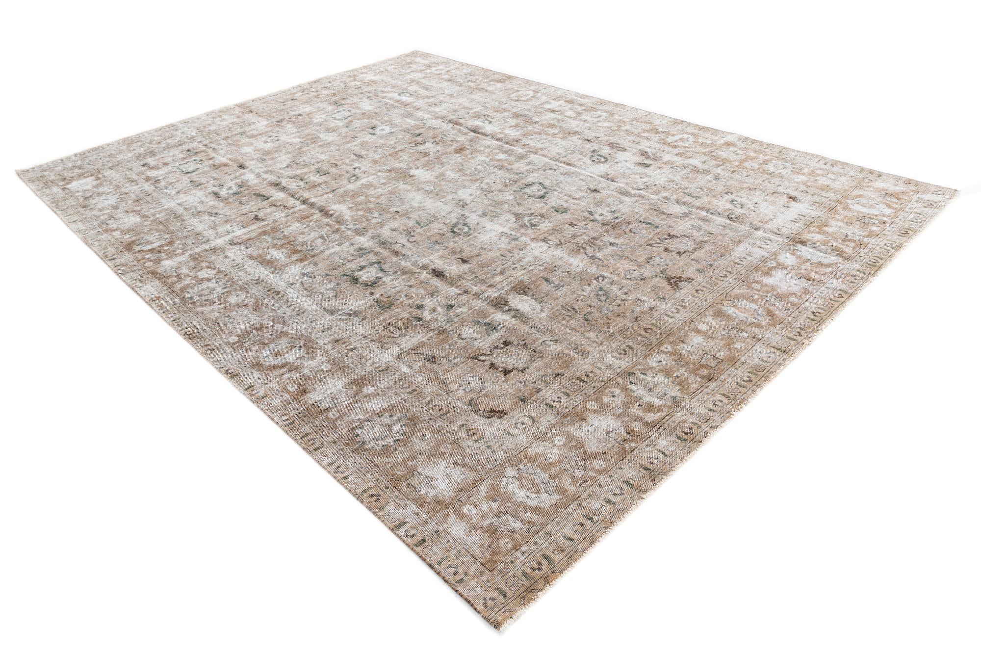 9' 5 x 12' 5 Hand Knotted Ultra Vintage Persian Wool Rug