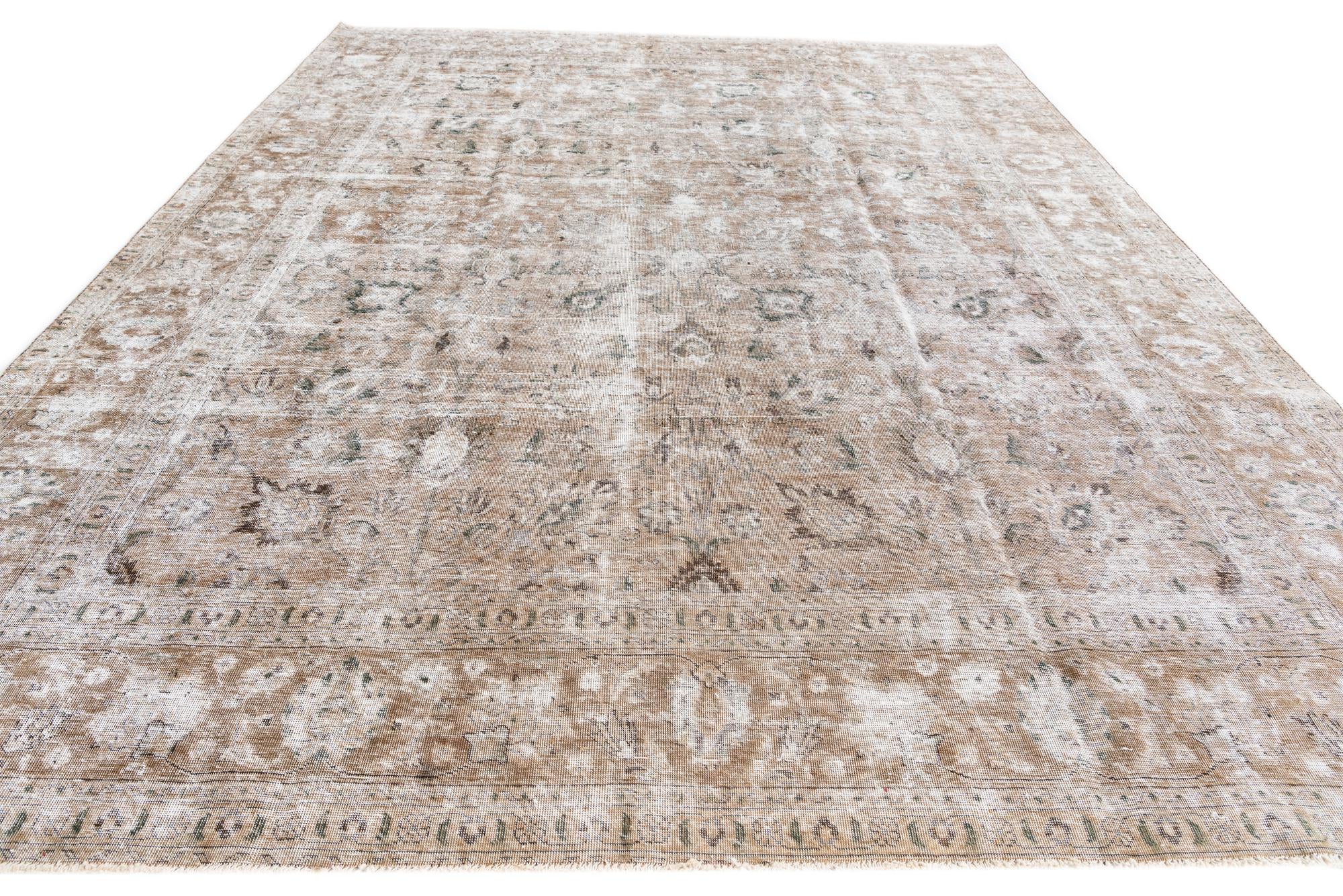 9' 5 x 12' 5 Hand Knotted Ultra Vintage Persian Wool Rug