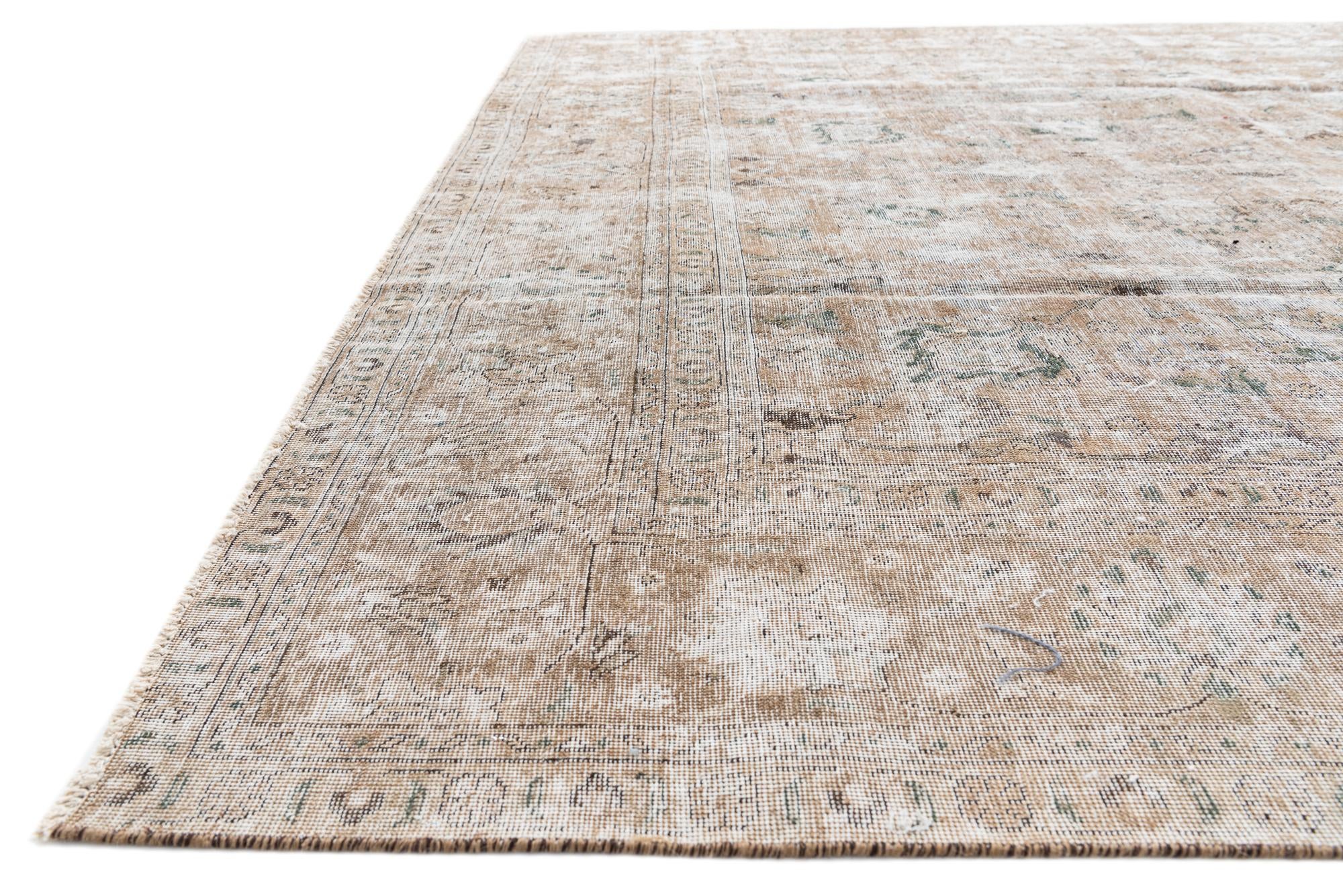 9' 5 x 12' 5 Hand Knotted Ultra Vintage Persian Wool Rug