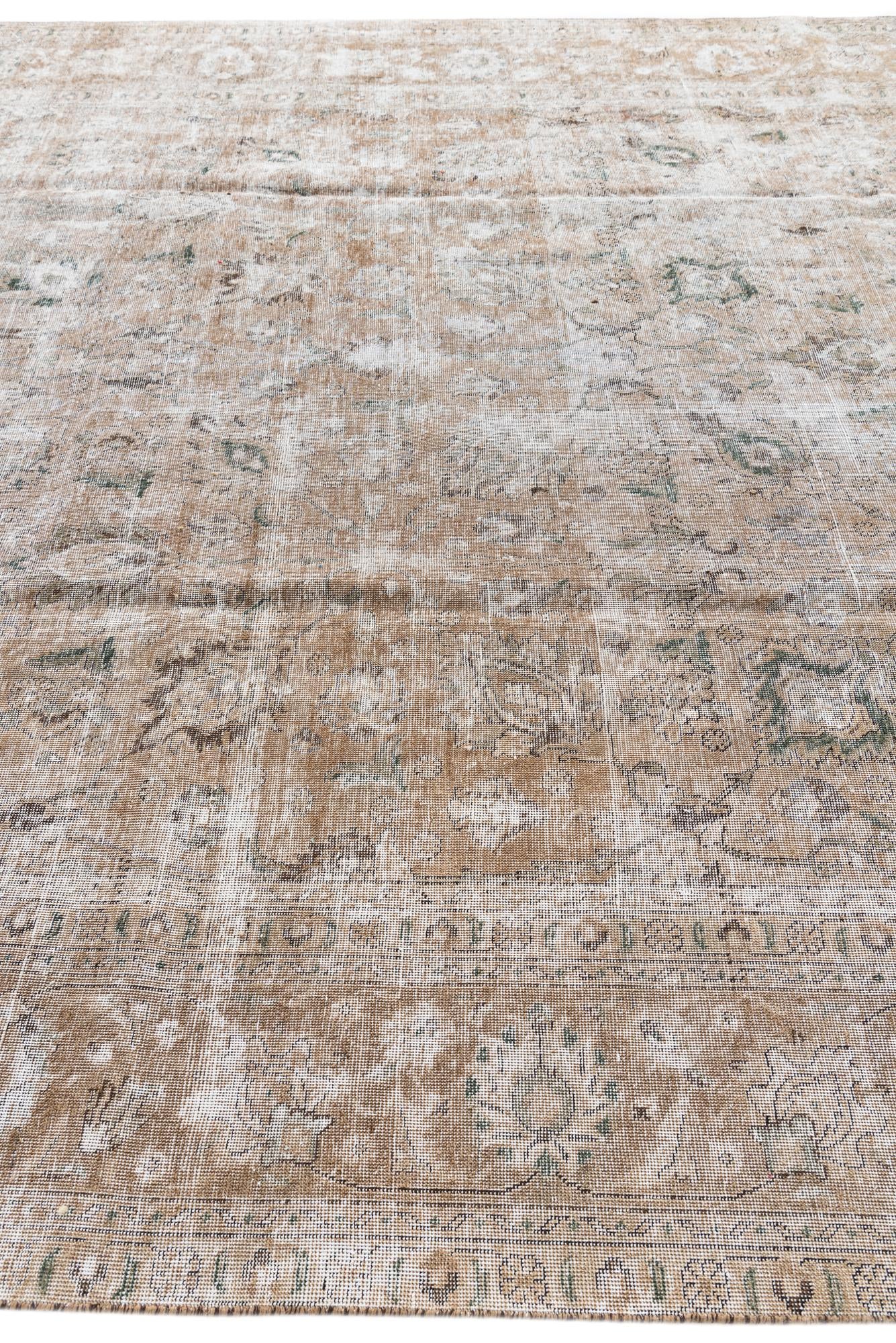 9' 5 x 12' 5 Hand Knotted Ultra Vintage Persian Wool Rug