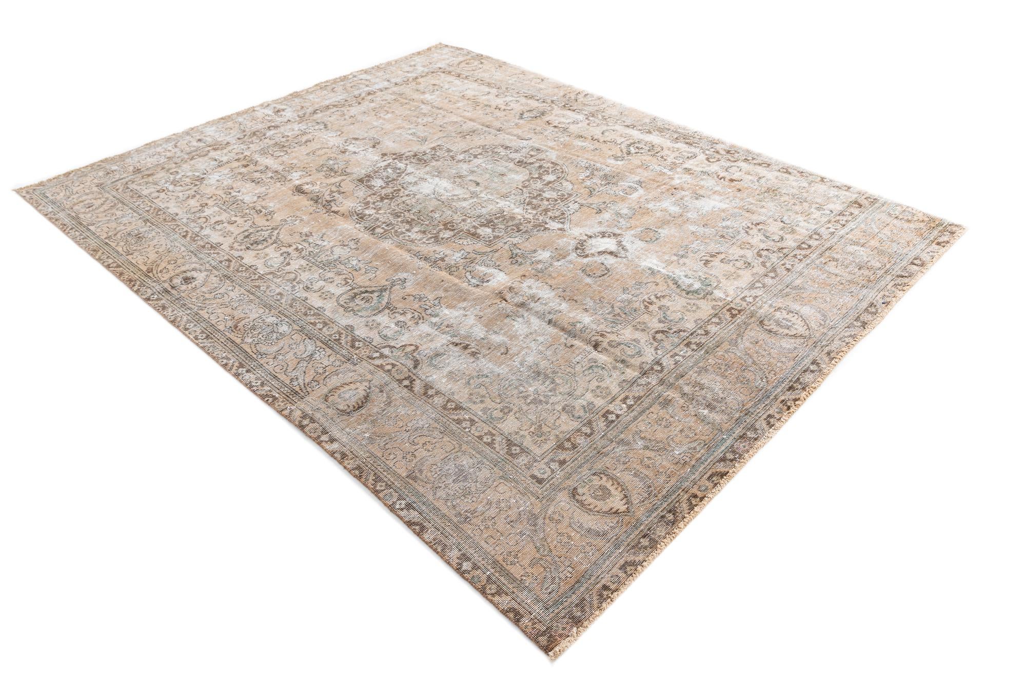 9' 5 x 12' 6 Hand Knotted Ultra Vintage Persian Wool Rug