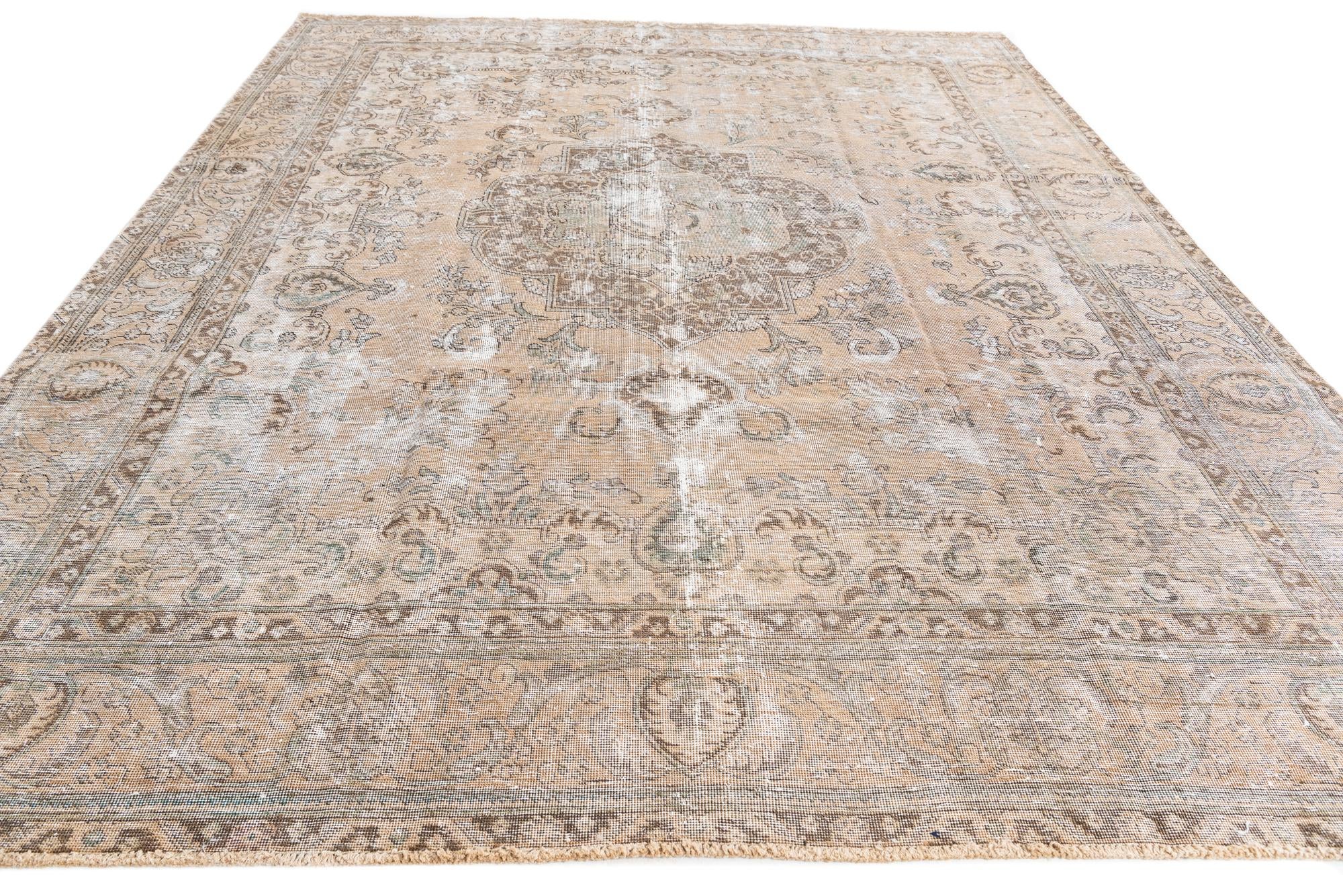 9' 5 x 12' 6 Hand Knotted Ultra Vintage Persian Wool Rug