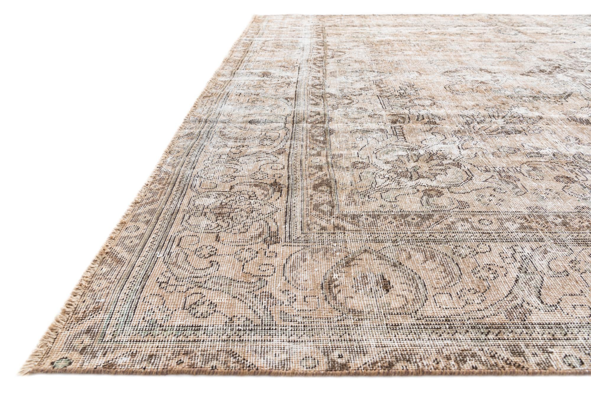 9' 5 x 12' 6 Hand Knotted Ultra Vintage Persian Wool Rug