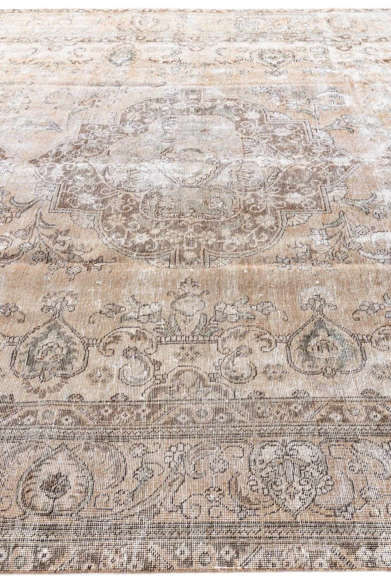 9' 5 x 12' 6 Hand Knotted Ultra Vintage Persian Wool Rug