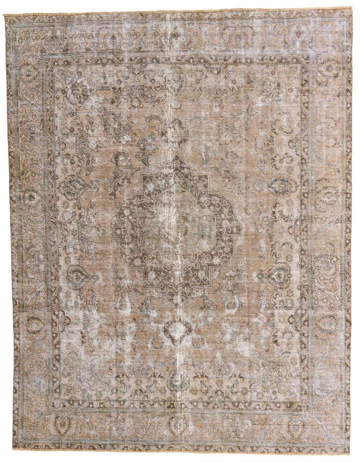 Detail image of 9' 5 x 12' 6 Hand Knotted Ultra Vintage Persian Wool Rug