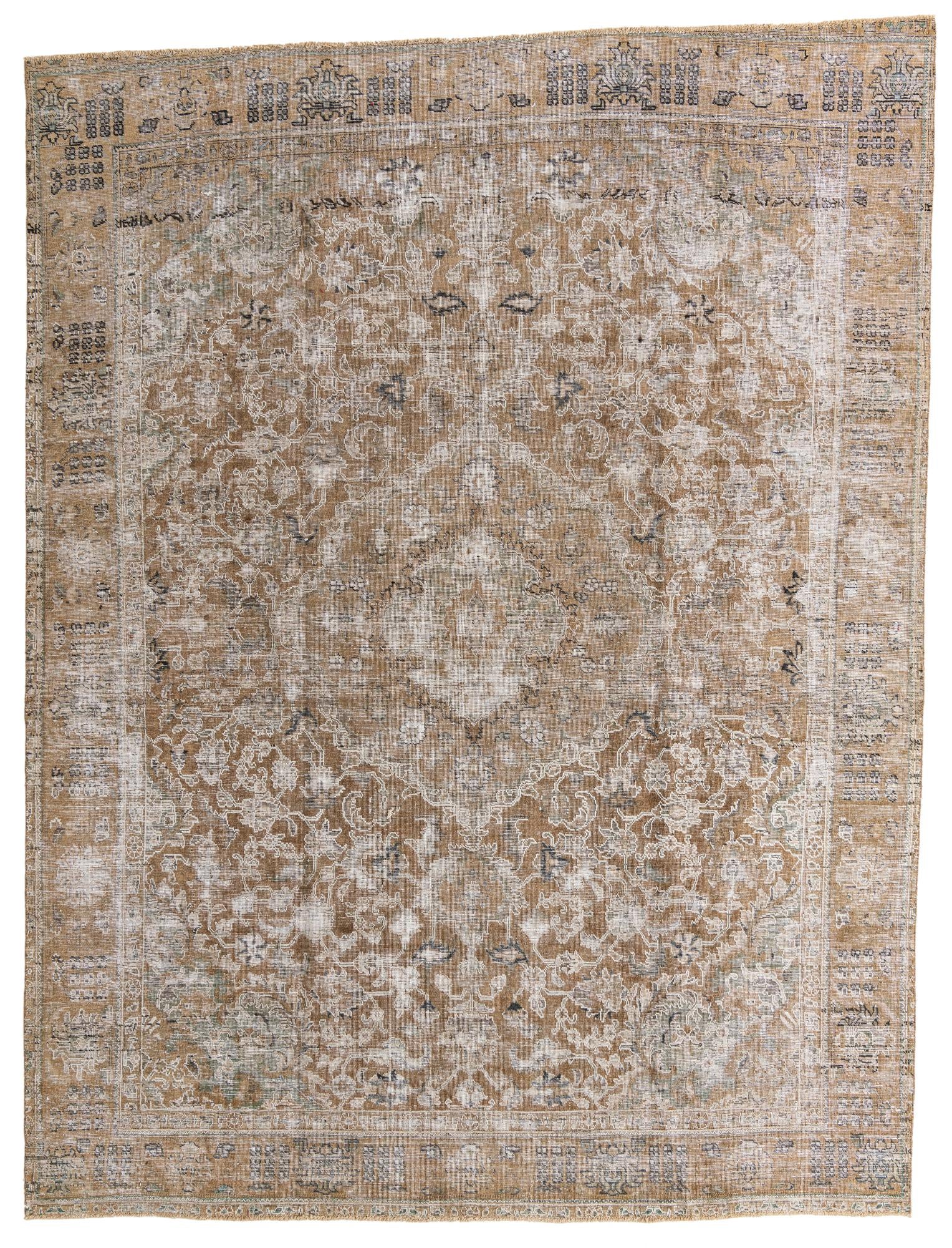 9' 7 x 12' 7 Hand Knotted Ultra Vintage Persian Wool Rug