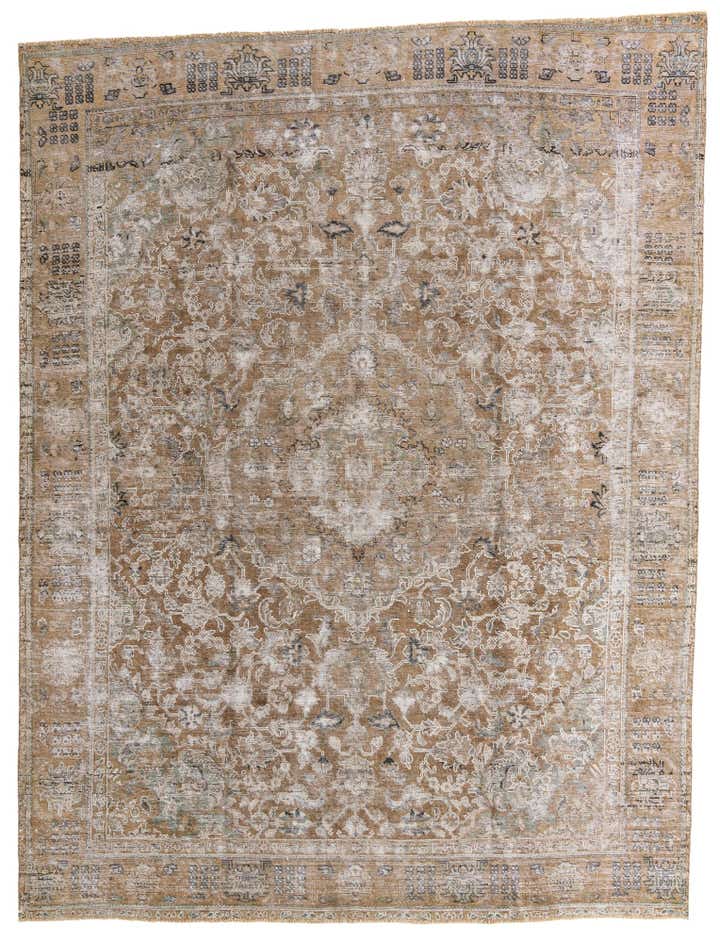 9' 7 x 12' 7 Hand Knotted Ultra Vintage Persian Wool Rug