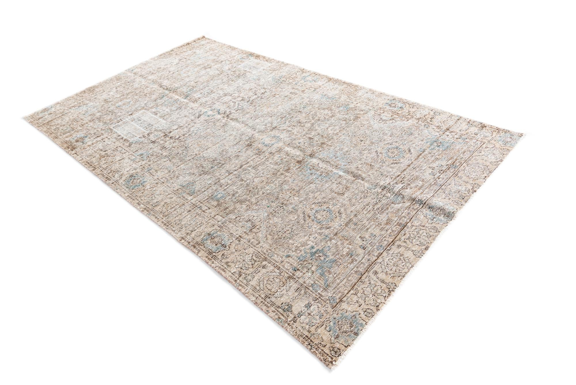 5' 8 x 9' 6 Hand Knotted Ultra Vintage Persian Wool Rug