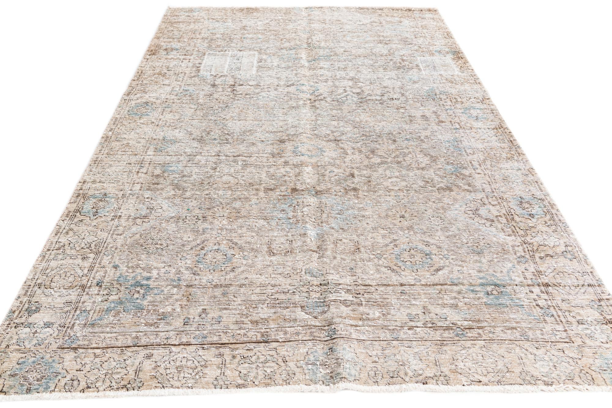 5' 8 x 9' 6 Hand Knotted Ultra Vintage Persian Wool Rug