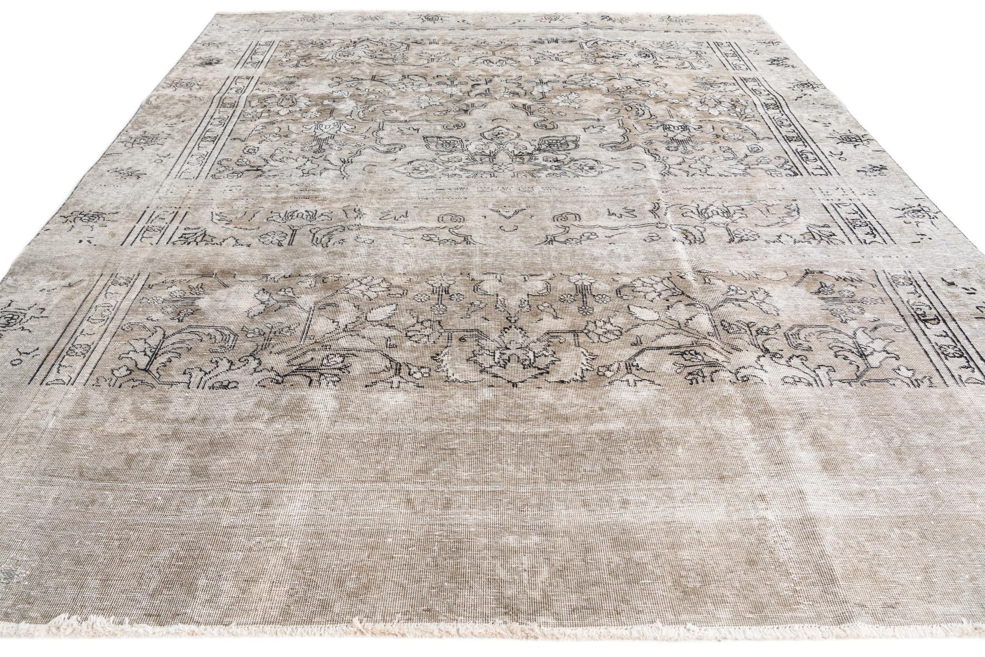 8' 10 x 11' Hand Knotted Ultra Vintage Persian Wool Rug
