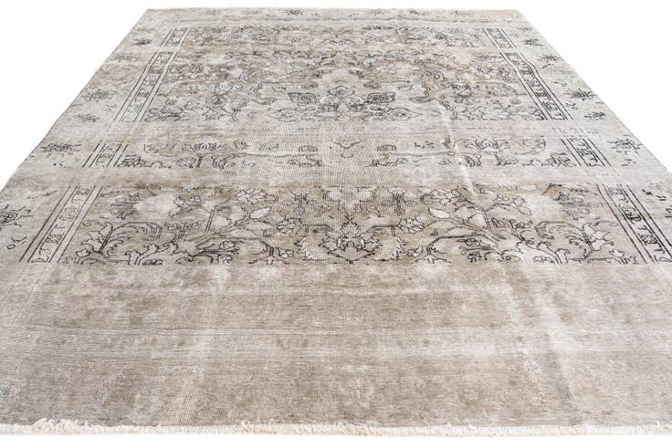 Detail image of 8' 10 x 11' Hand Knotted Ultra Vintage Persian Wool Rug