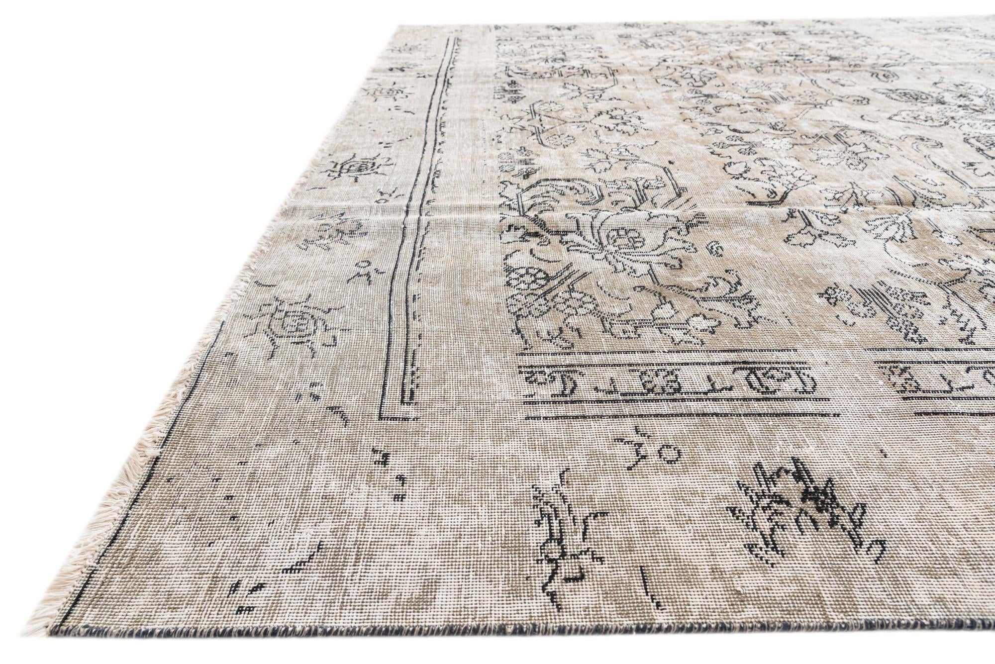 8' 10 x 11' Hand Knotted Ultra Vintage Persian Wool Rug
