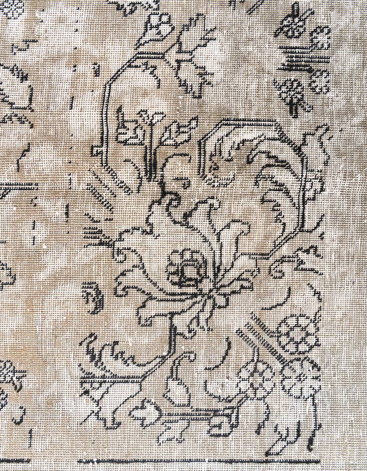 Detail image of 8' 10 x 11'  Hand Knotted Ultra Vintage Persian Wool Rug