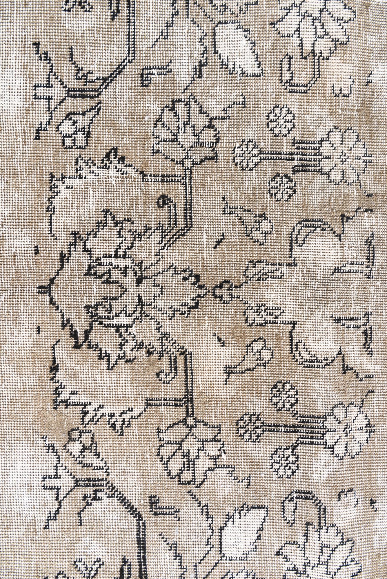 8' 10 x 11' Hand Knotted Ultra Vintage Persian Wool Rug