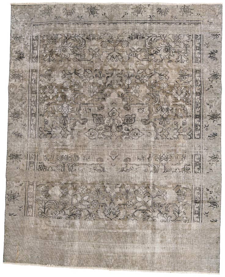 Detail image of 8' 10 x 11' Hand Knotted Ultra Vintage Persian Wool Rug