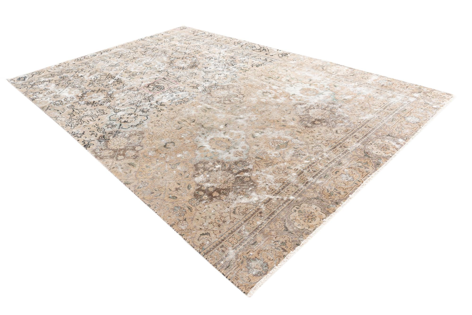 7' 6 x 11' 7 Hand Knotted Ultra Vintage Persian Wool Rug