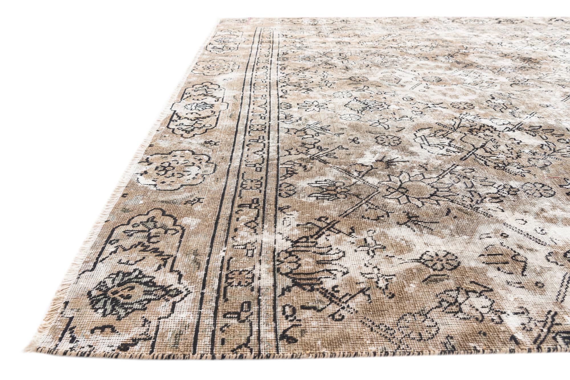 7' 6 x 11' 7 Hand Knotted Ultra Vintage Persian Wool Rug