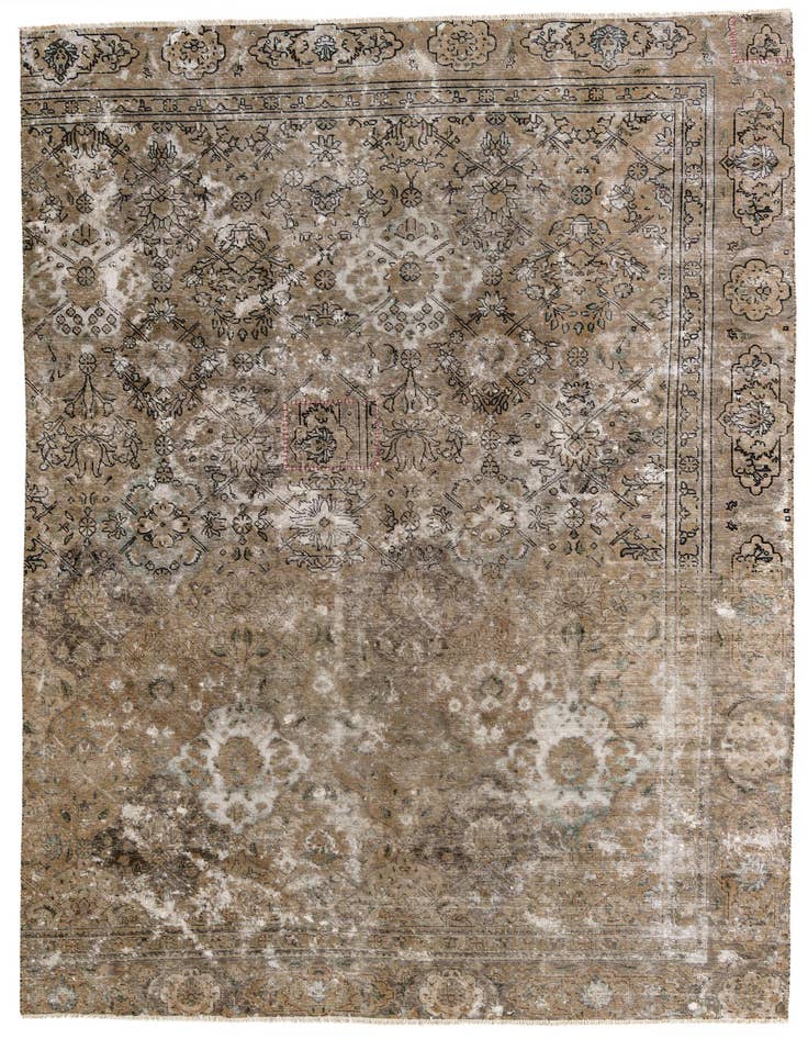 Detail image of 7' 6 x 11' 7 Hand Knotted Ultra Vintage Persian Wool Rug