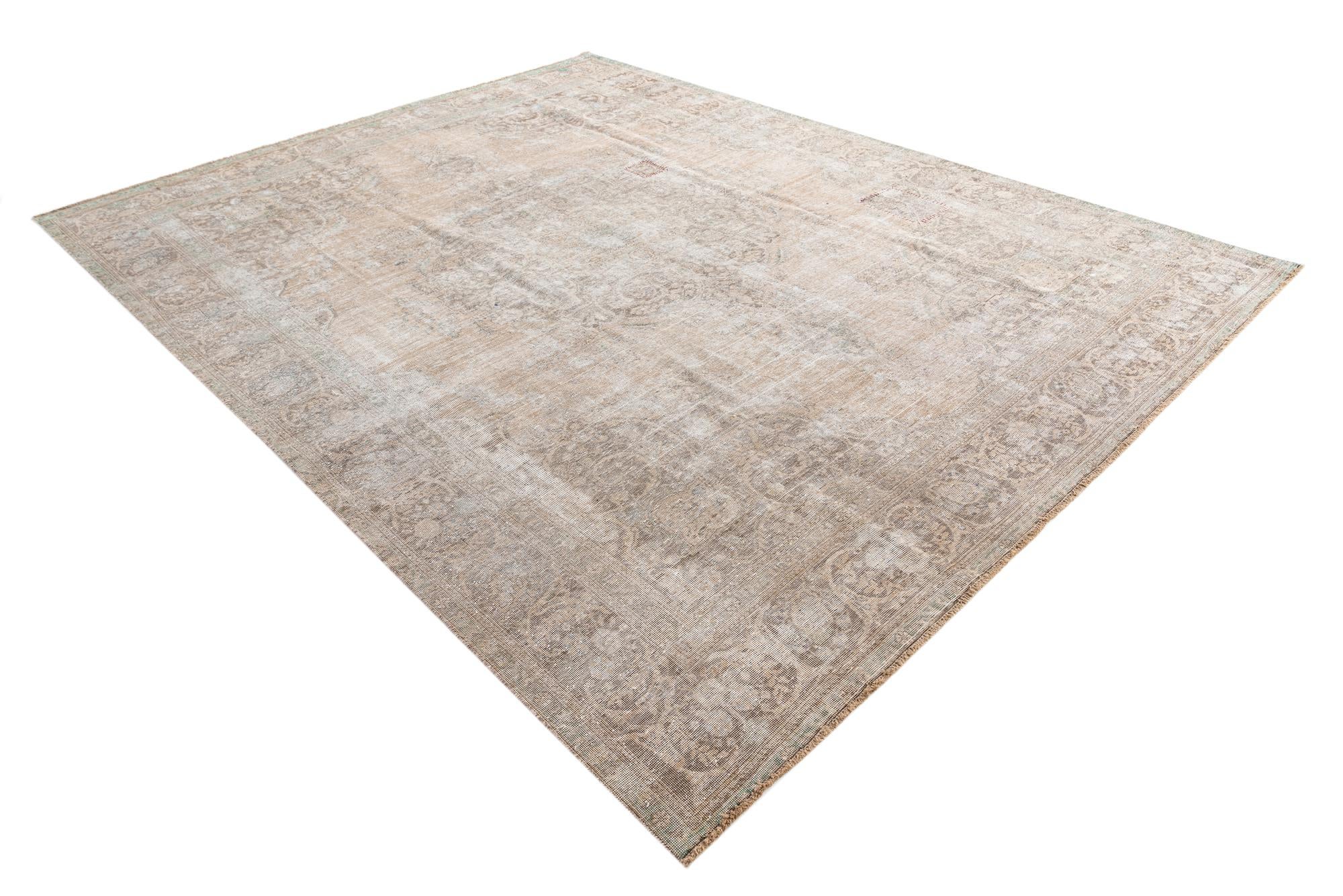 9' 7 x 12' 6 Hand Knotted Ultra Vintage Persian Wool Rug