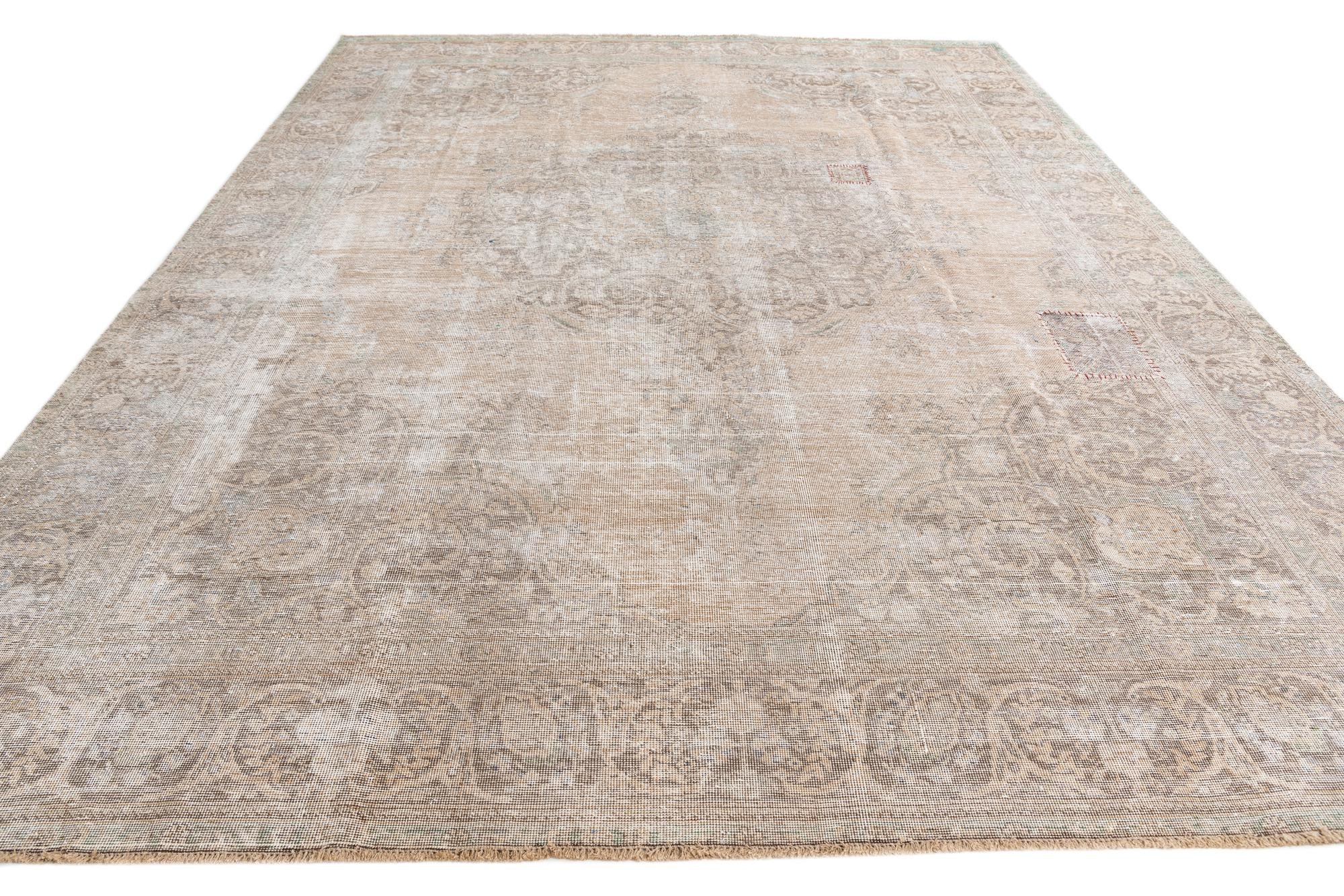 9' 7 x 12' 6 Hand Knotted Ultra Vintage Persian Wool Rug