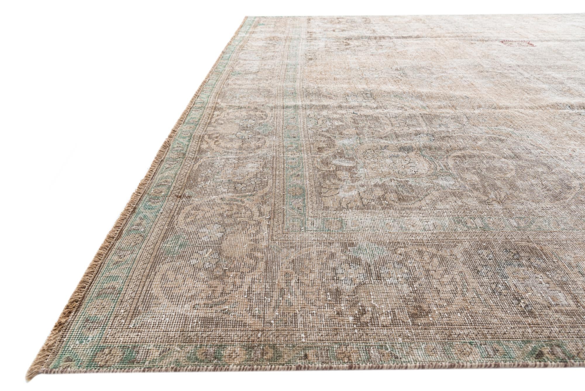 9' 7 x 12' 6 Hand Knotted Ultra Vintage Persian Wool Rug