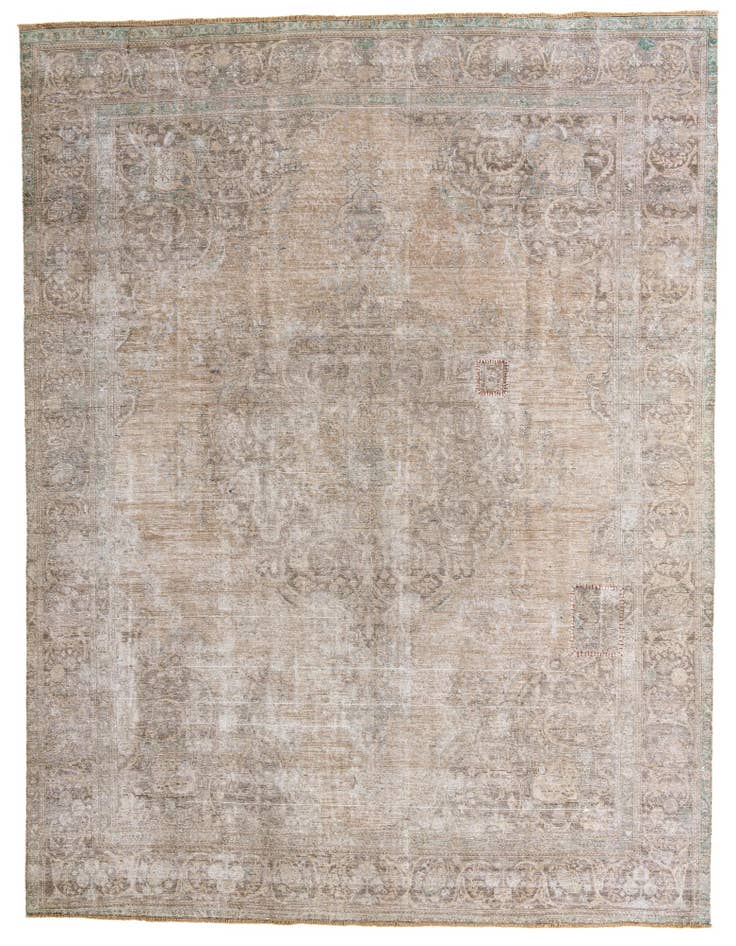 Detail image of 9' 7 x 12' 6 Hand Knotted Ultra Vintage Persian Wool Rug