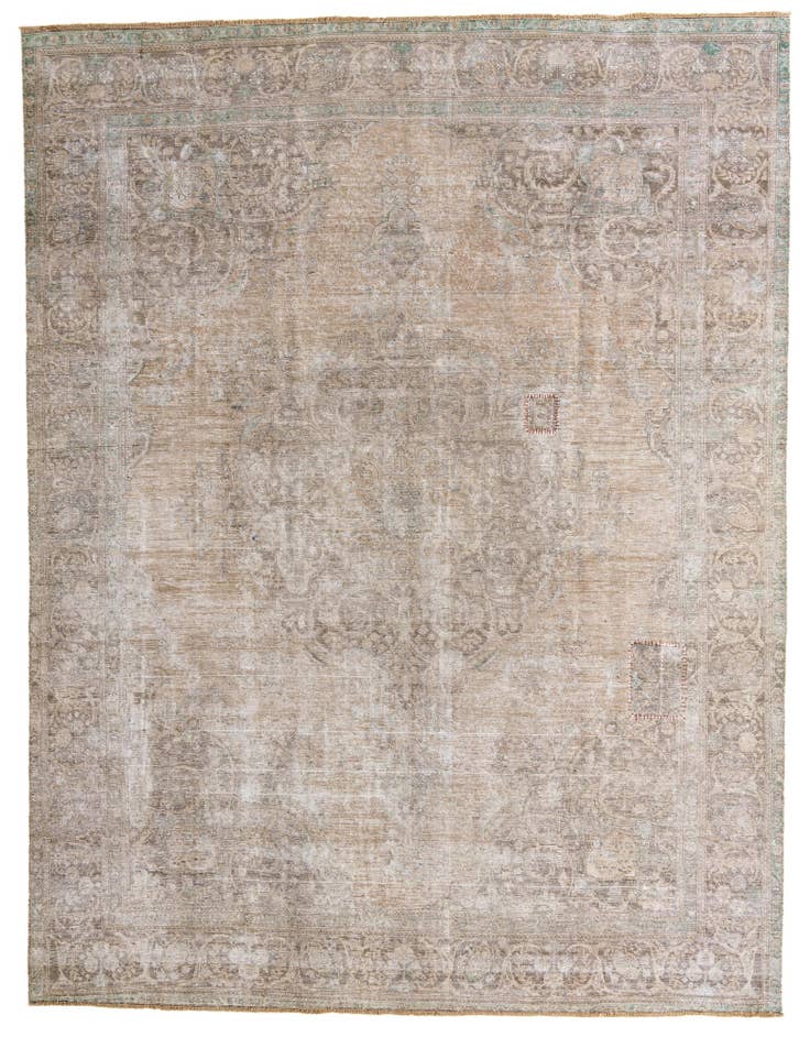 Detail image of 9' 7 x 12' 6 Hand Knotted Ultra Vintage Persian Wool Rug