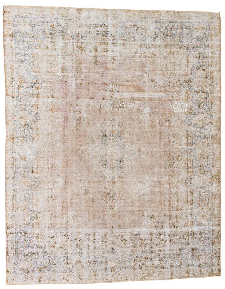Detail image of 8' 6 x 11' 6 Hand Knotted Ultra Vintage Persian Wool Rug
