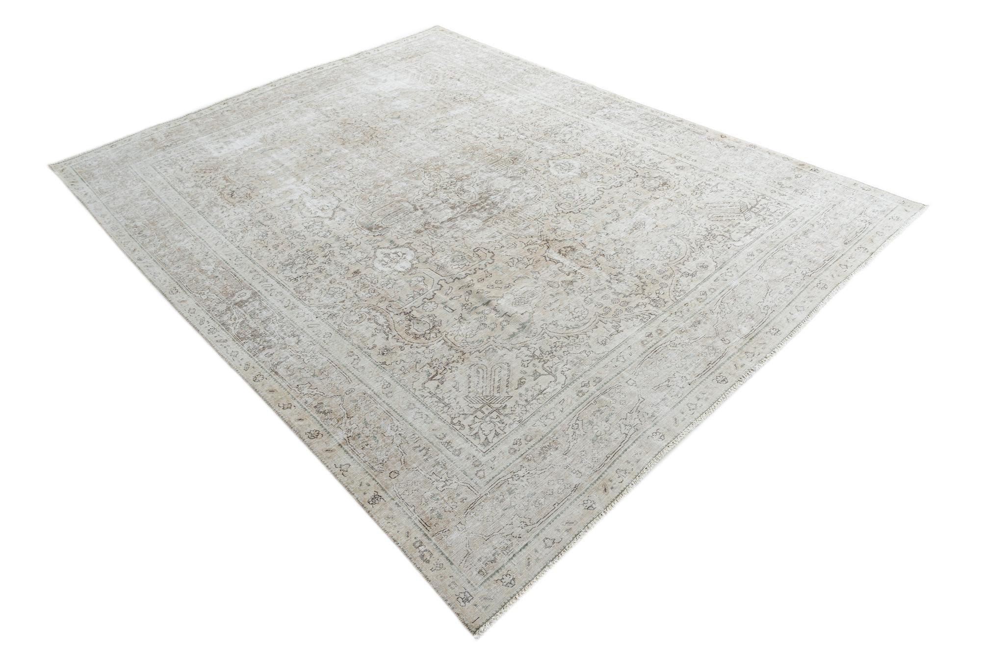 9' 4 x 12' 4 Hand Knotted Ultra Vintage Persian Wool Rug