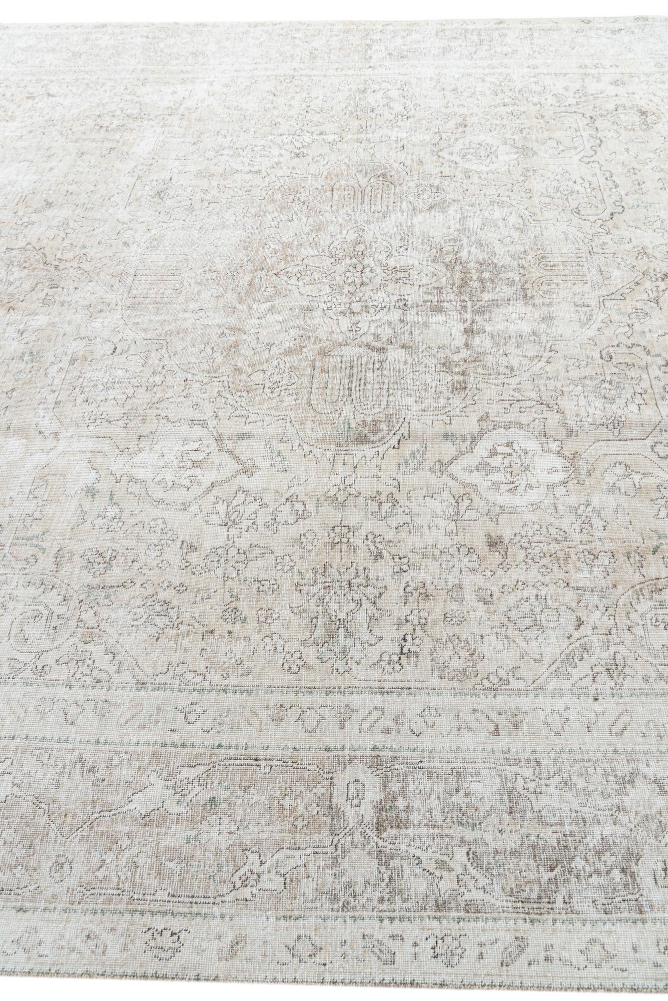 9' 4 x 12' 4 Hand Knotted Ultra Vintage Persian Wool Rug
