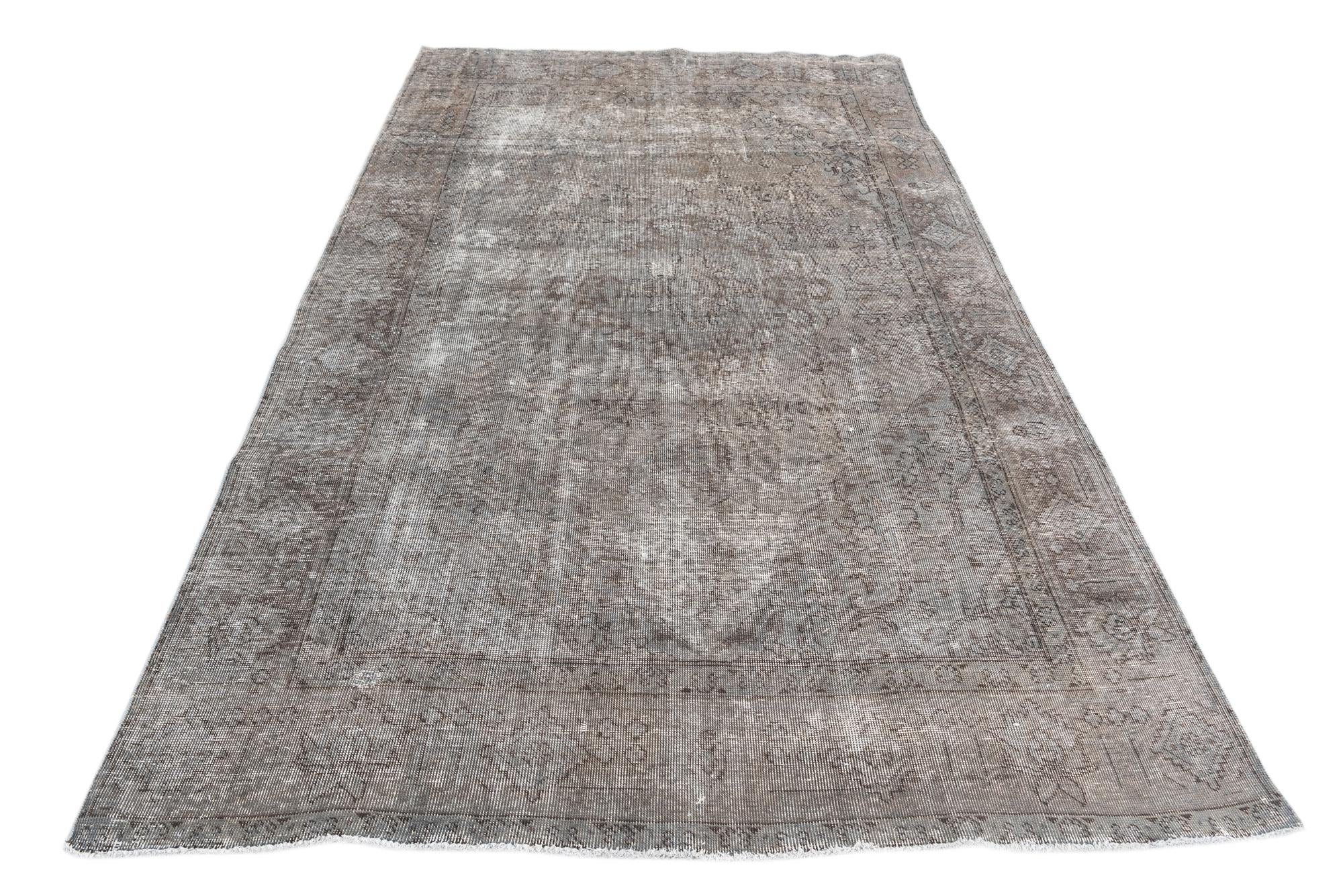 6' x 9' 7 Hand Knotted Ultra Vintage Persian Wool Rug