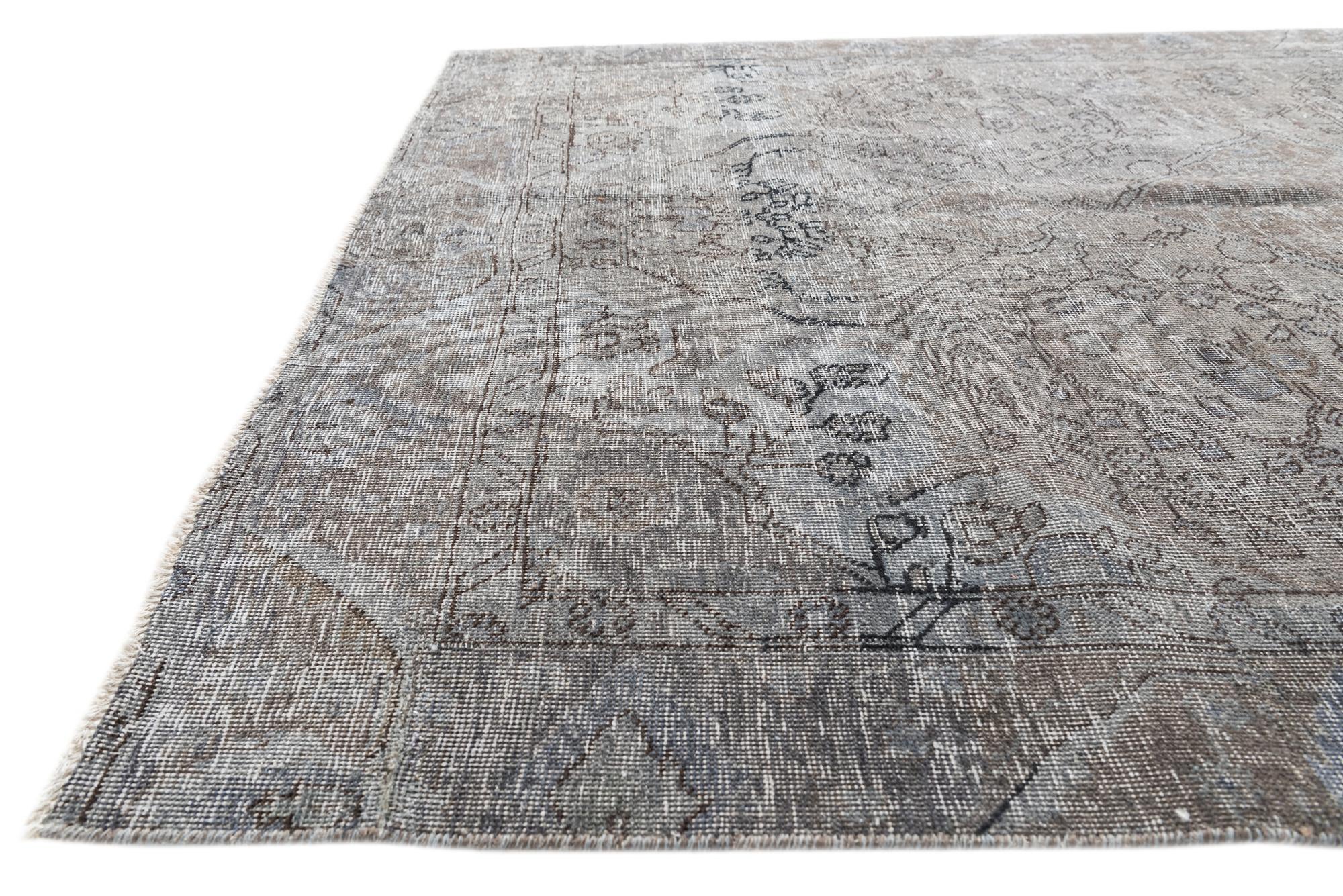 6' 1 x 7' 7 Hand Knotted Ultra Vintage Persian Wool Rug
