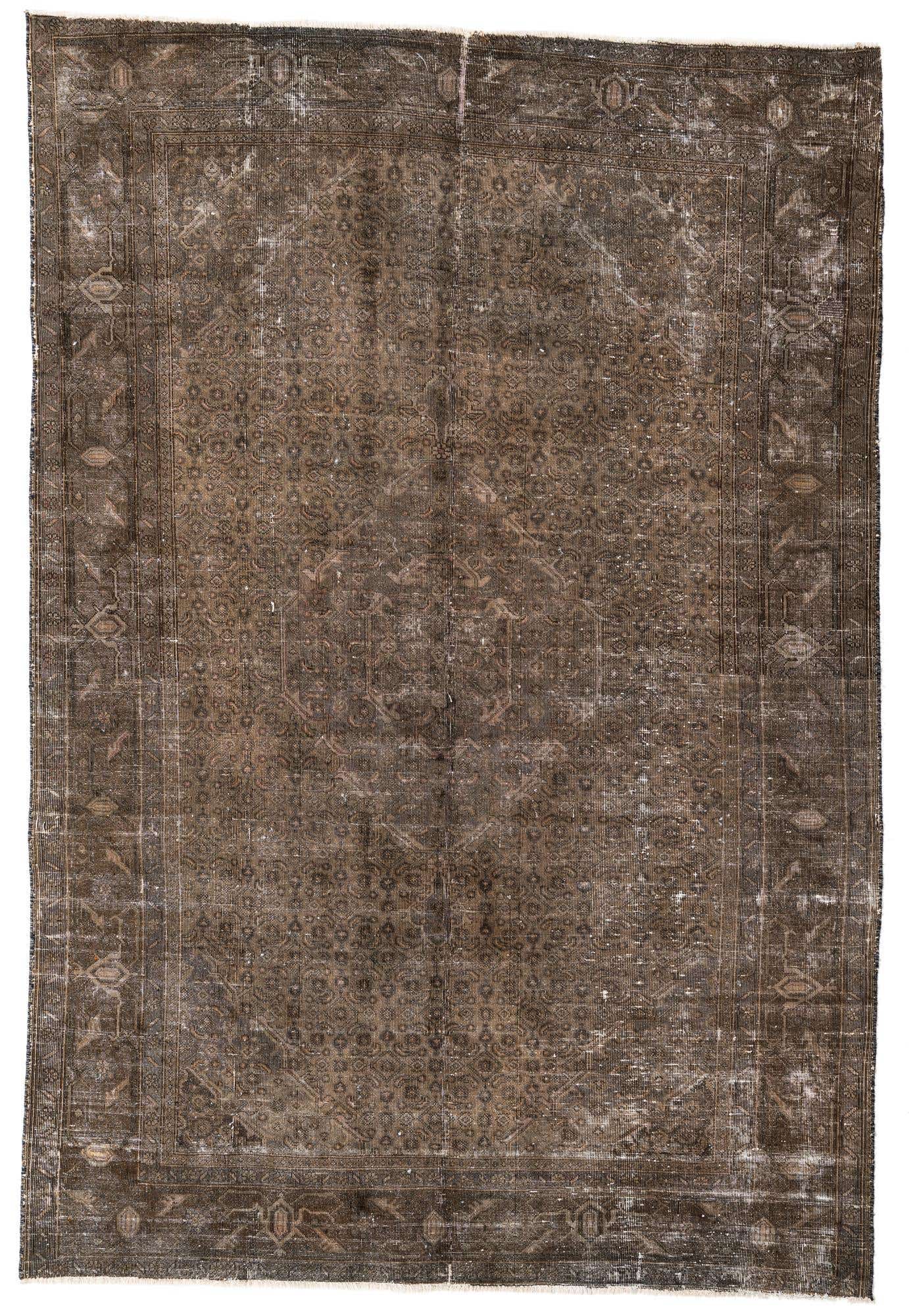 6' 2 x 9' Hand Knotted Ultra Vintage Persian Wool Rug