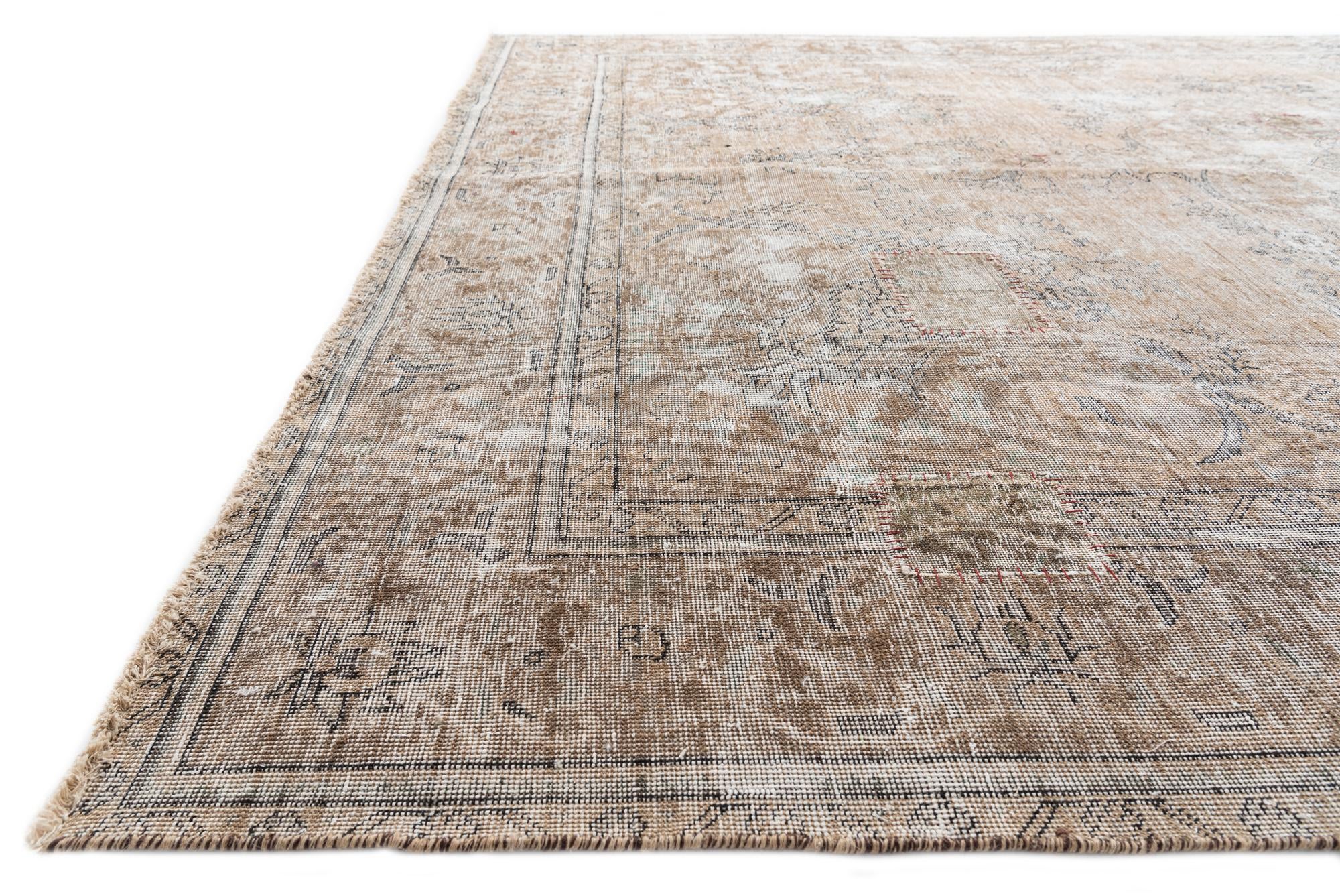 9' 4 x 12' 8 Hand Knotted Ultra Vintage Persian Wool Rug
