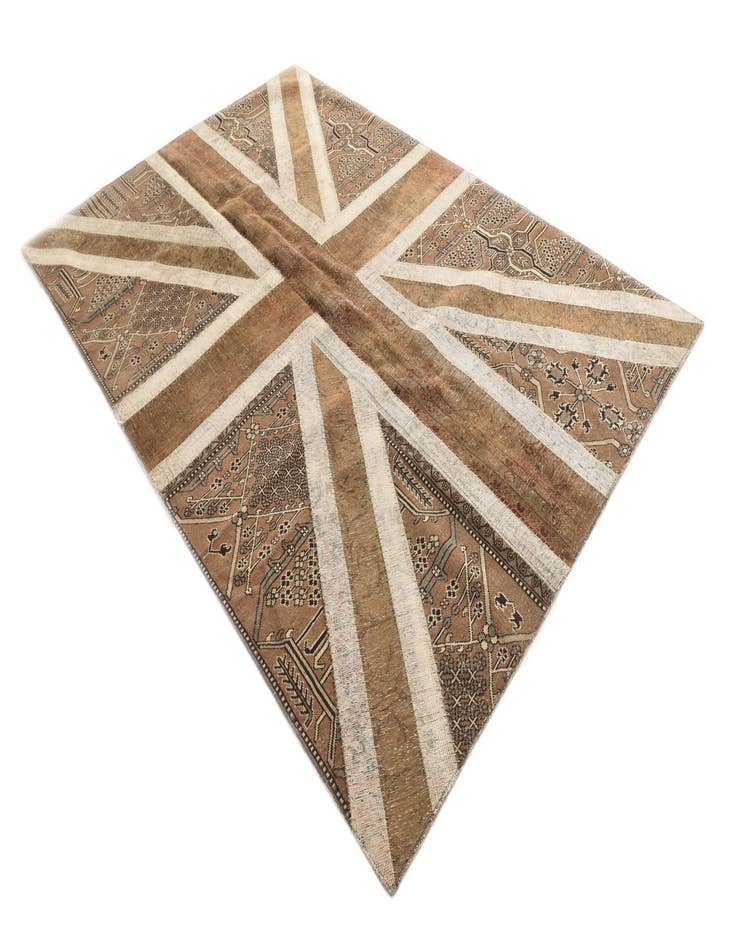 Detail image of 6' 7 x 9' 9  Hand Knotted Ultra Vintage Persian Wool Rug