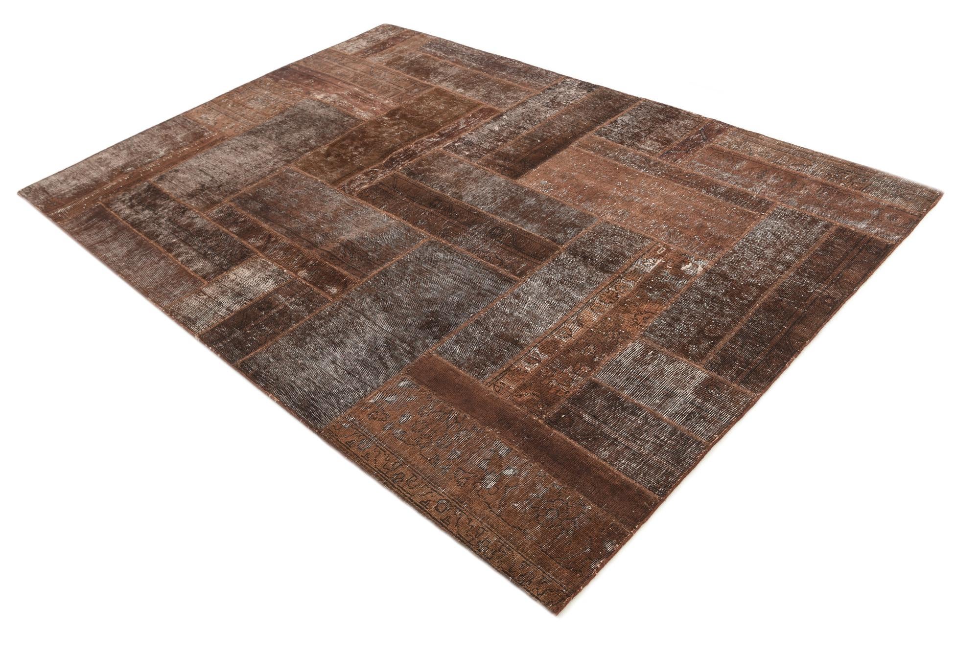 5' 8 x 8' Hand Knotted Ultra Vintage Persian Wool Rug