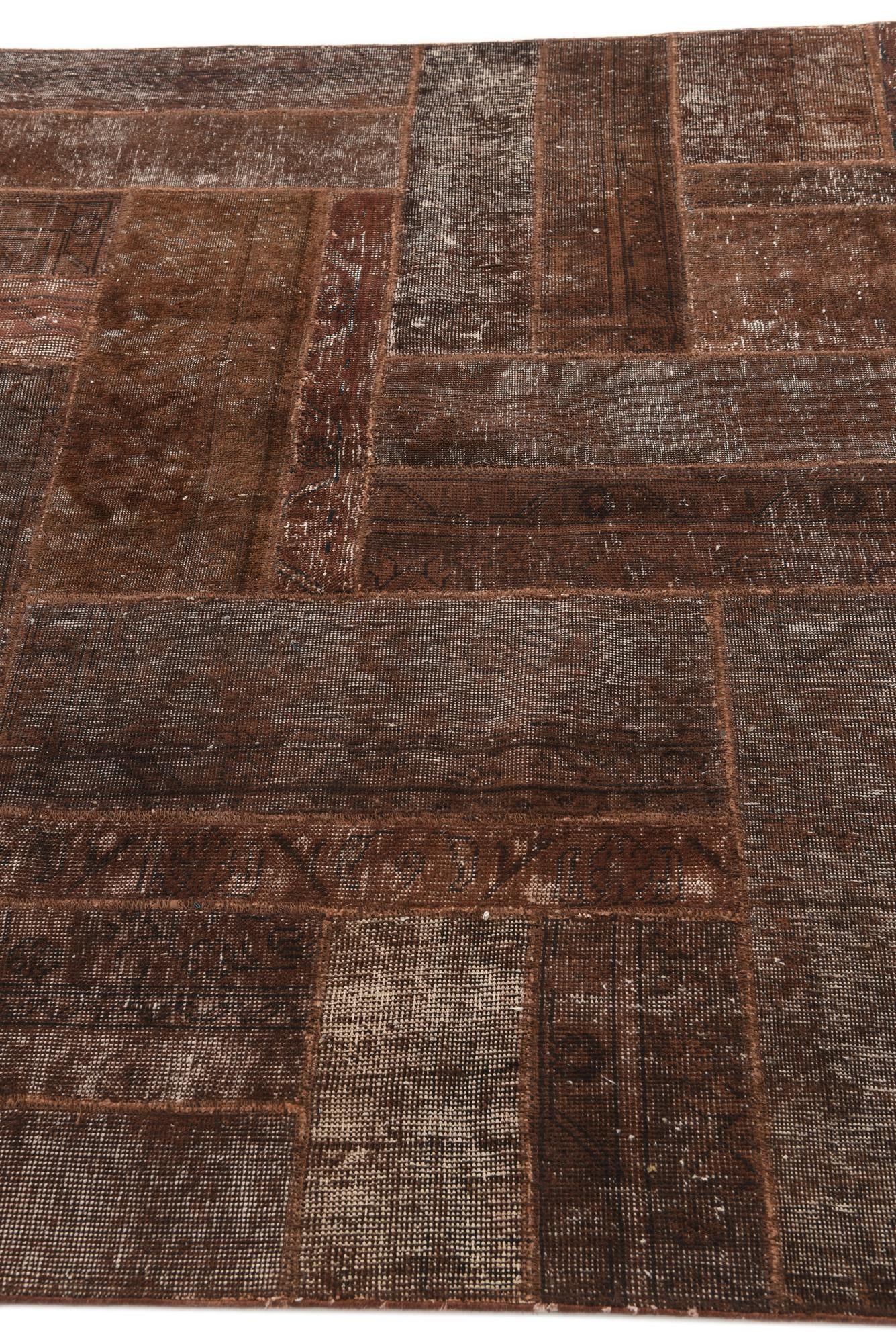 5' 8 x 8' Hand Knotted Ultra Vintage Persian Wool Rug