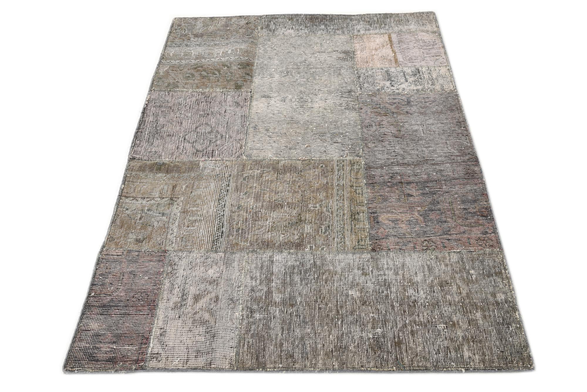 3' 5 x 5' Hand Knotted Ultra Vintage Persian Wool Rug