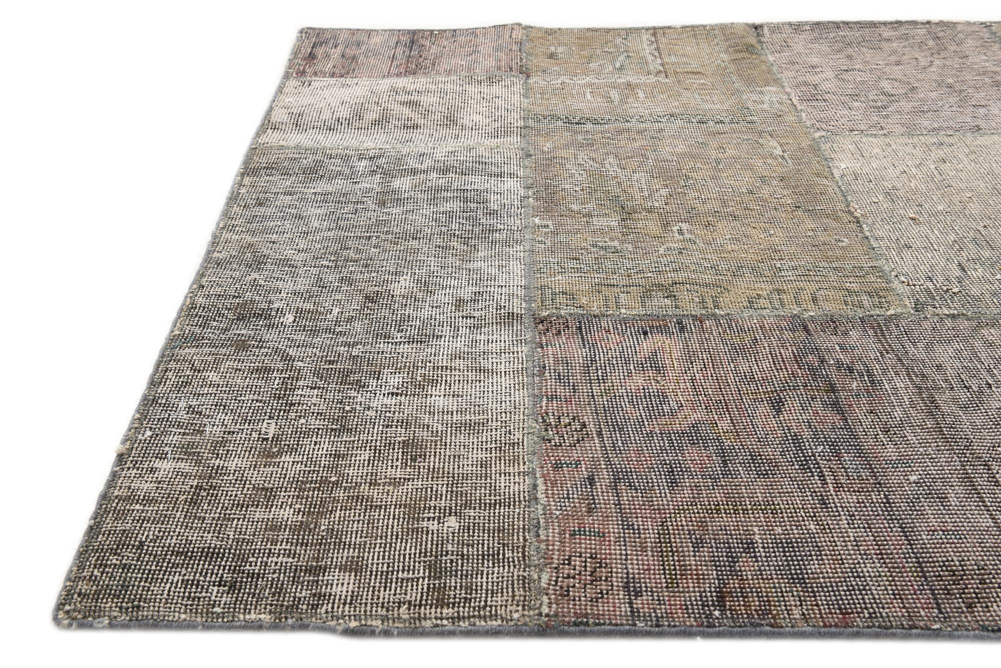 3' 5 x 5' Hand Knotted Ultra Vintage Persian Wool Rug