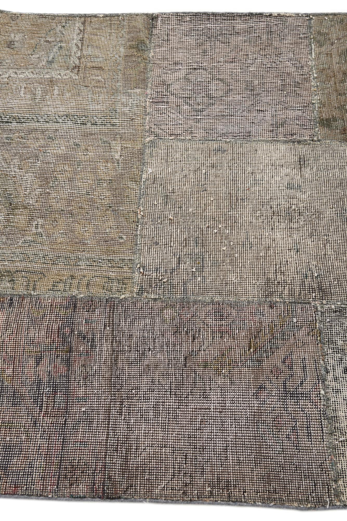 3' 5 x 5' Hand Knotted Ultra Vintage Persian Wool Rug