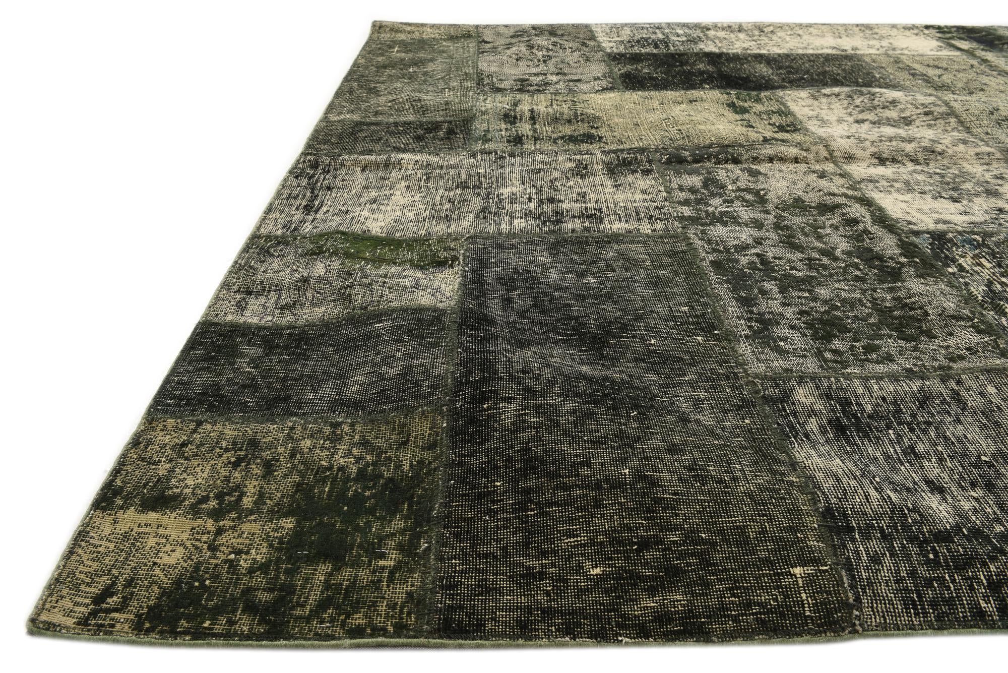 6' 10 x 10' 8 Hand Knotted Ultra Vintage Persian Wool Rug