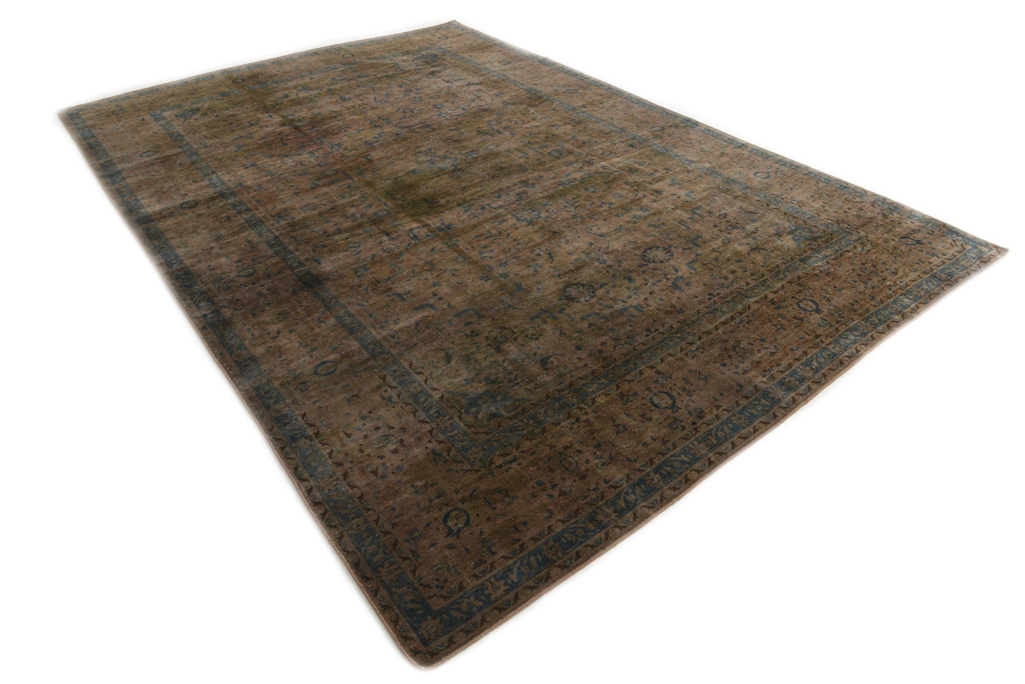 9' x 13' Hand Knotted Ultra Vintage Persian Wool Rug