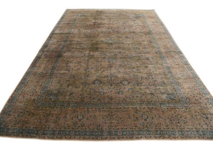 9' x 13' Hand Knotted Ultra Vintage Persian Wool Rug